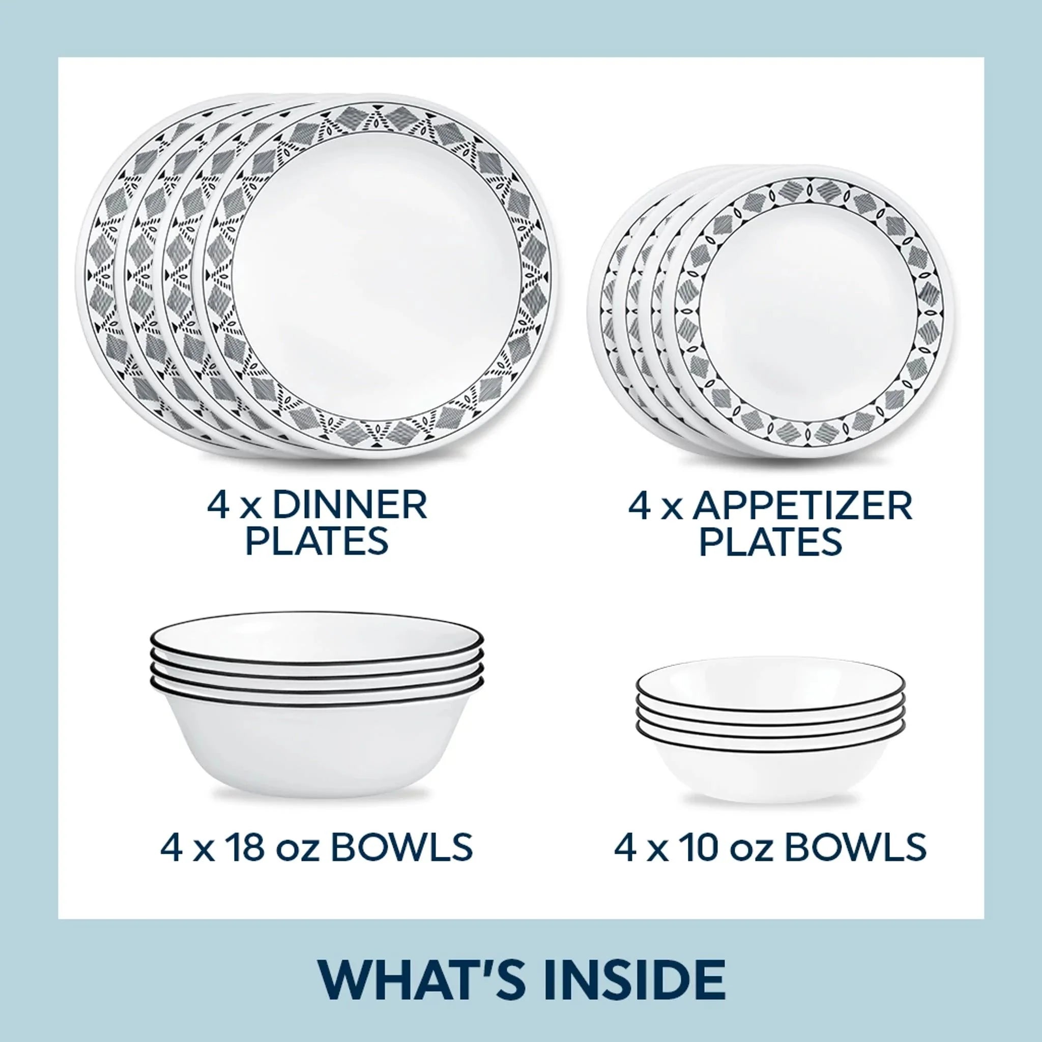 Corelle® Cusco 16-piece Mugless Dinnerware Set, Service for 4 image 6