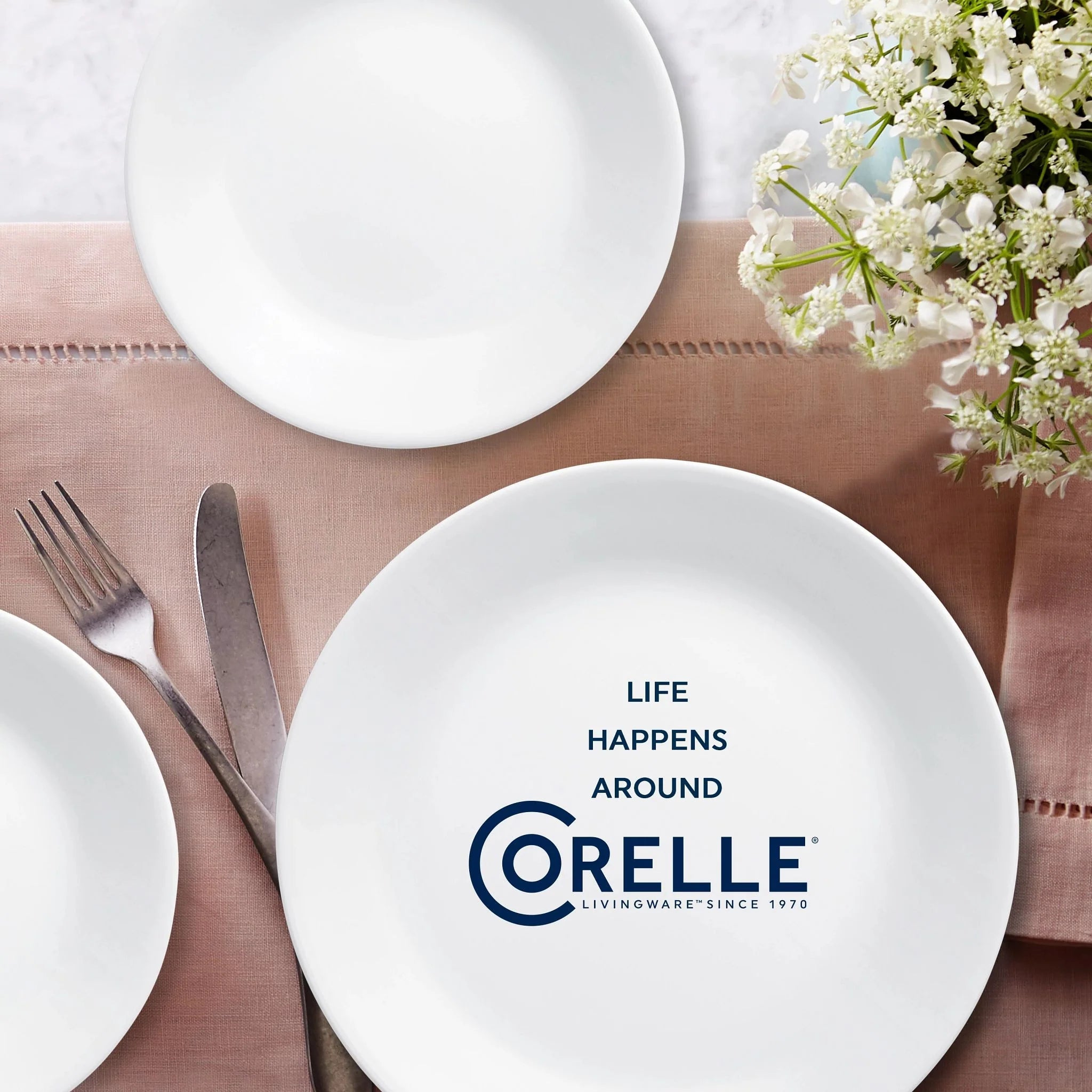 Corelle® Winter Frost White 16-piece Mugless Dinnerware Set, Service for 4 image 3