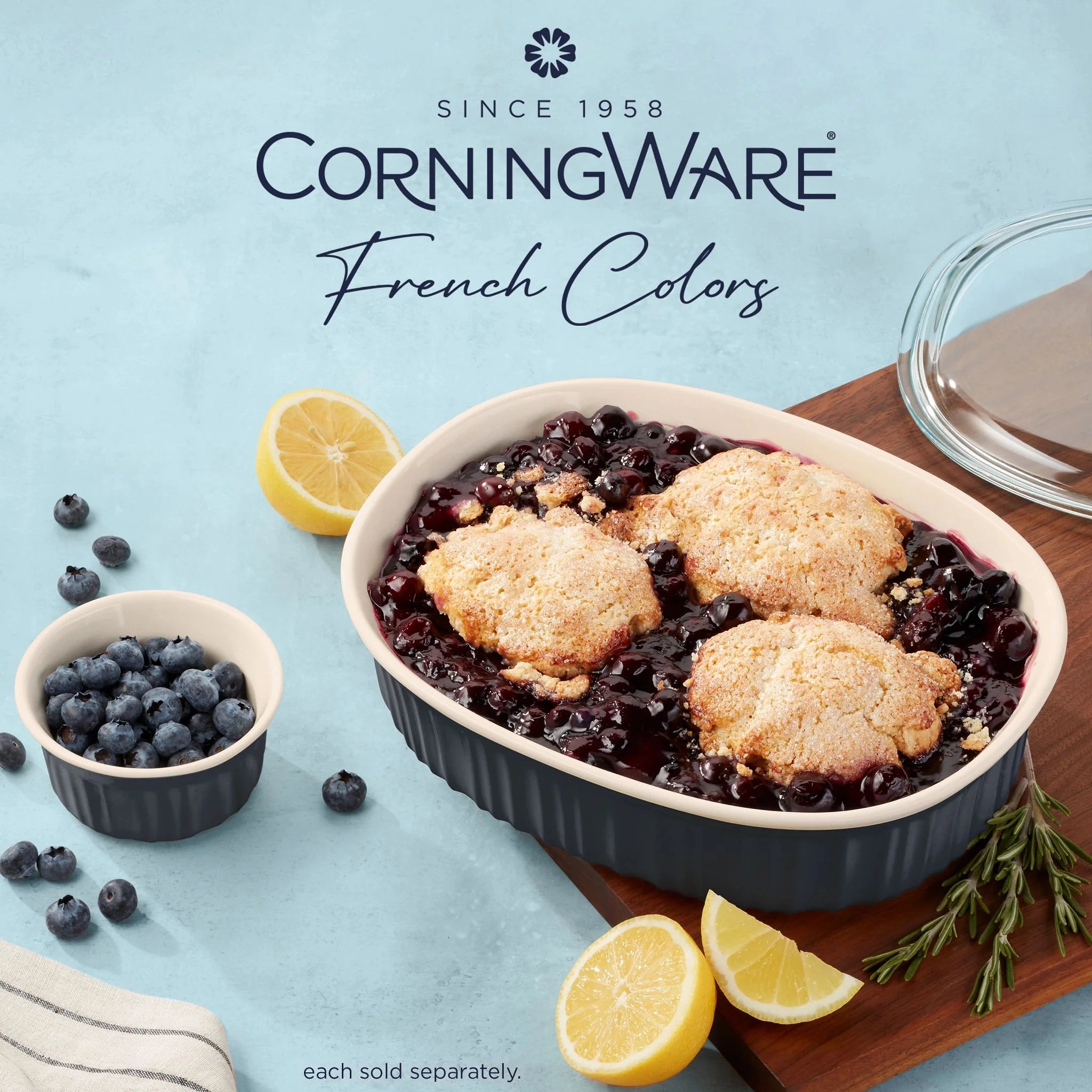 CorningWare® French Colors 2.5-quart Oval Baking Dish, Navy image 2