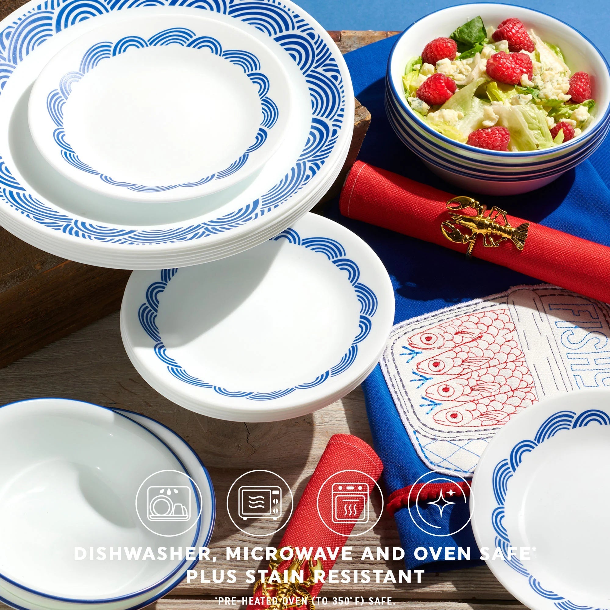 Corelle® Rolling Waves 18-piece Dinnerware Set, Service for 6 image 2