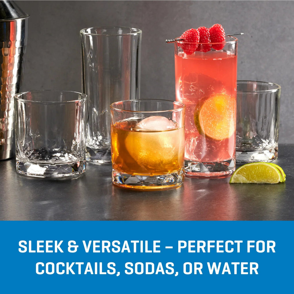 Ocean Glass Cienna Rocks Glasses (4-Pieces), 12-ounce, dishwasher Safe image 3