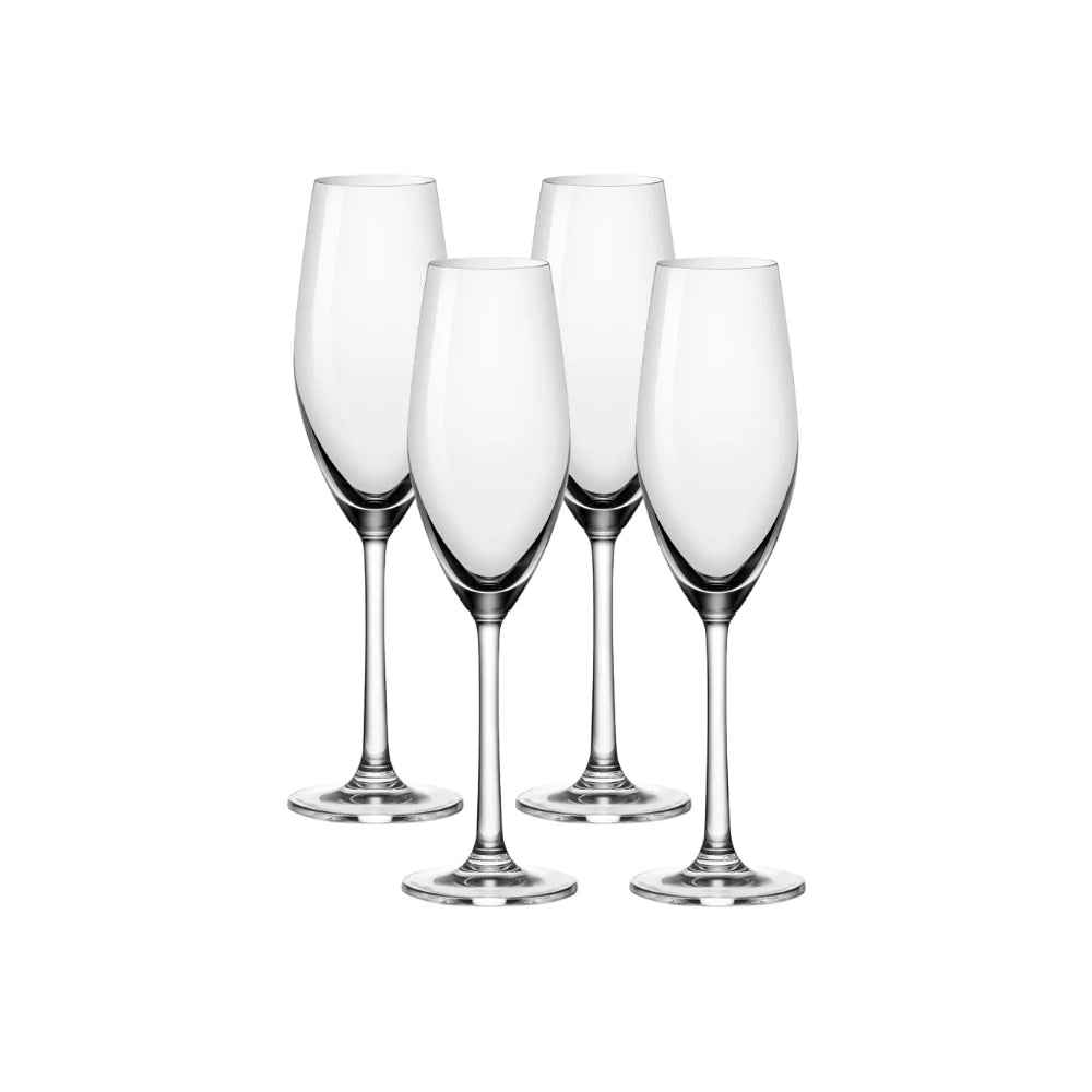 Ocean Glass Sondria Champagne Flute Glasses (4-pieces), 7.25-ounce, Dishwasher Safe image 0