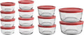 Anchor Hocking 26 Piece Glass Storage Containers with Lids (13 Glass Food Storage Containers & 13 Red SnugFit Lids) image 0