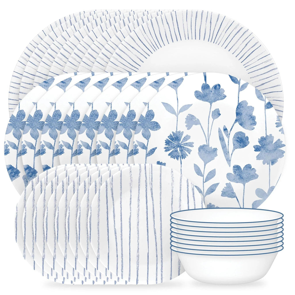 Corelle® Botanical Stripes 32-piece Dinnerware Set, Service for 8 image 0