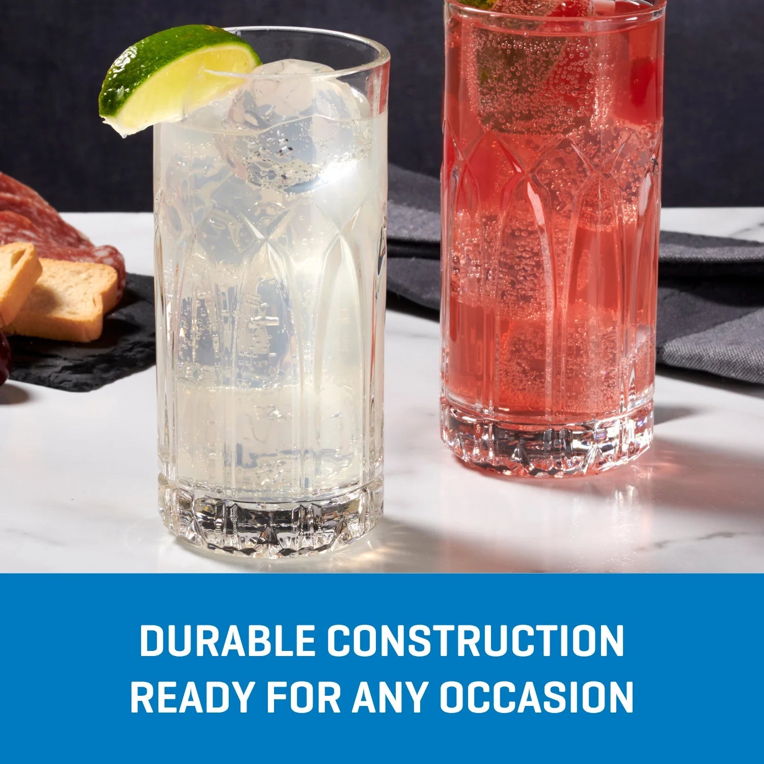 Ocean Glassware Traze PST Highball Glasses (4-Pieces), 12-ounce, Dishwasher Safe image 3