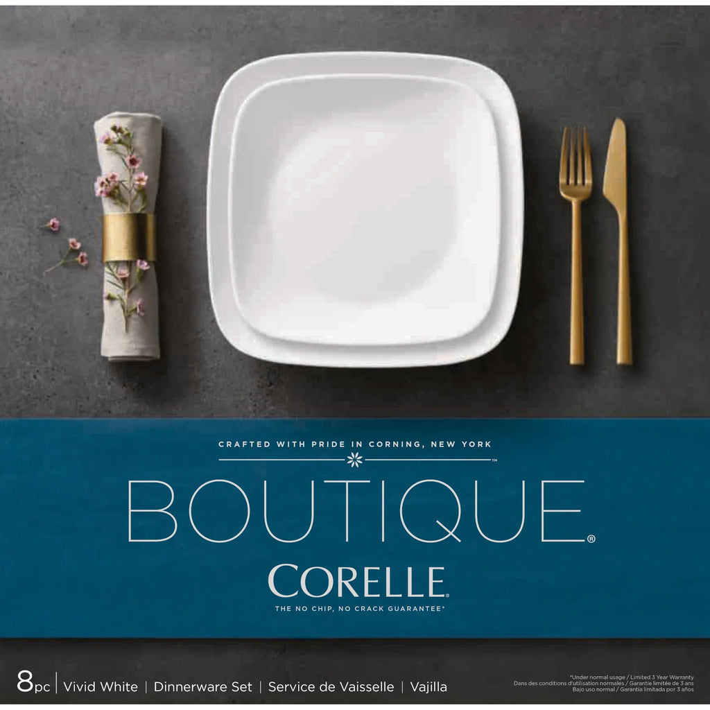 Corelle® Boutique Vivid White 8-piece Dinnerware Set, Service for 4 image 1