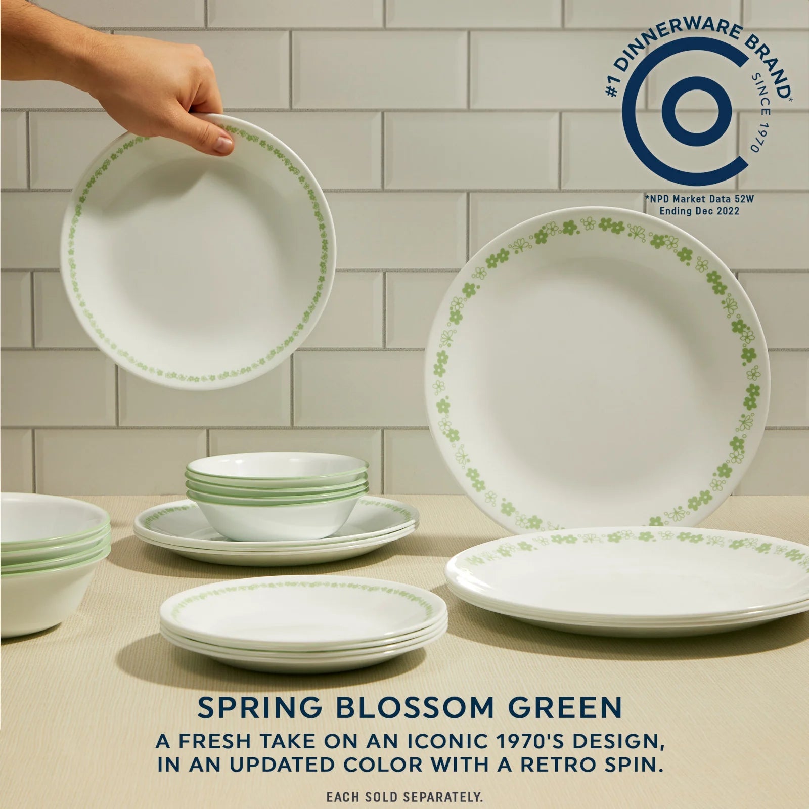 Corelle® Spring Blossom Green 10-ounce Bowl image 1