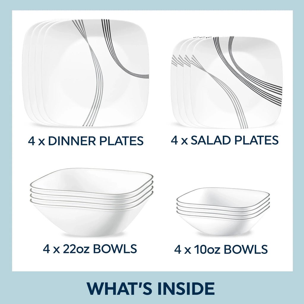 Corelle® Urban Arc 16-piece Dinnerware Set, Service for 4 image 1