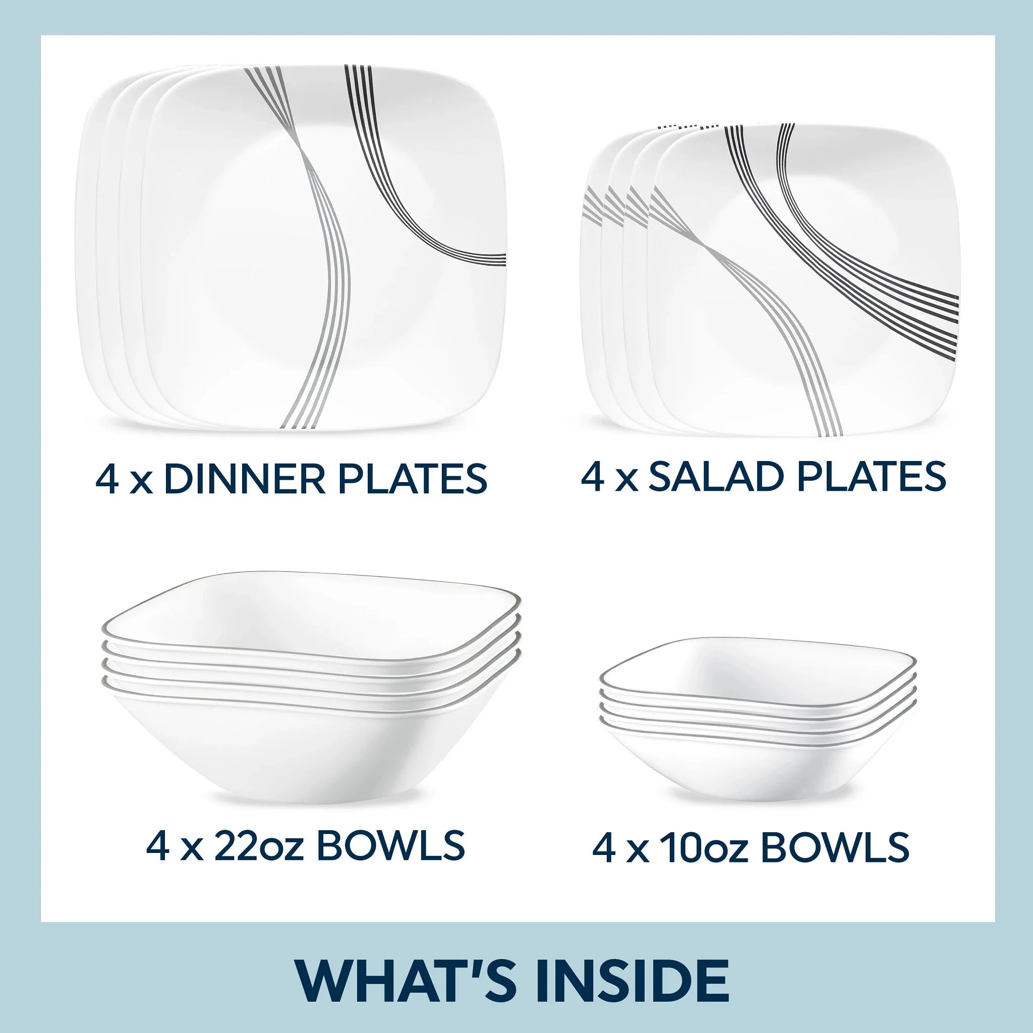 Corelle® Urban Arc 16-piece Dinnerware Set, Service for 4 image 1