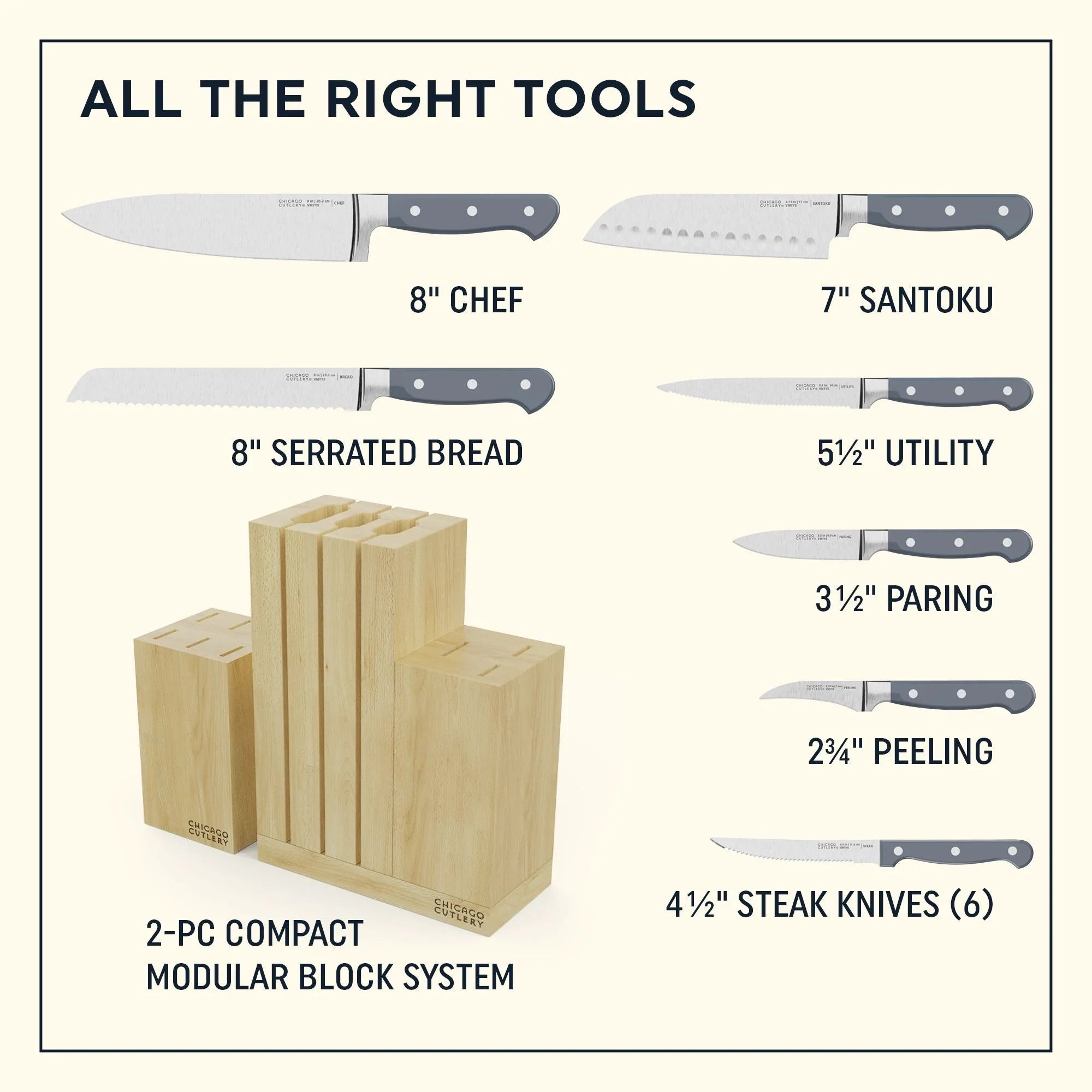 Chicago Cutlery® Halsted 14-piece Modular Block Set image 1