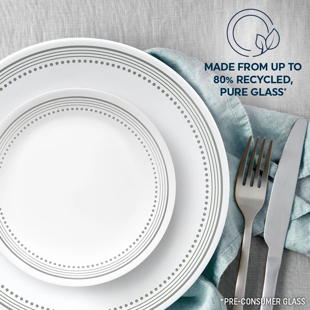 Corelle® Mystic Gray 18-piece Mugless Dinnerware Set, Service for 6 image 4