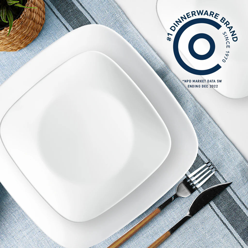 Corelle® Square™ Pure White 12-piece Dinnerware Set, Service for 4 image 3