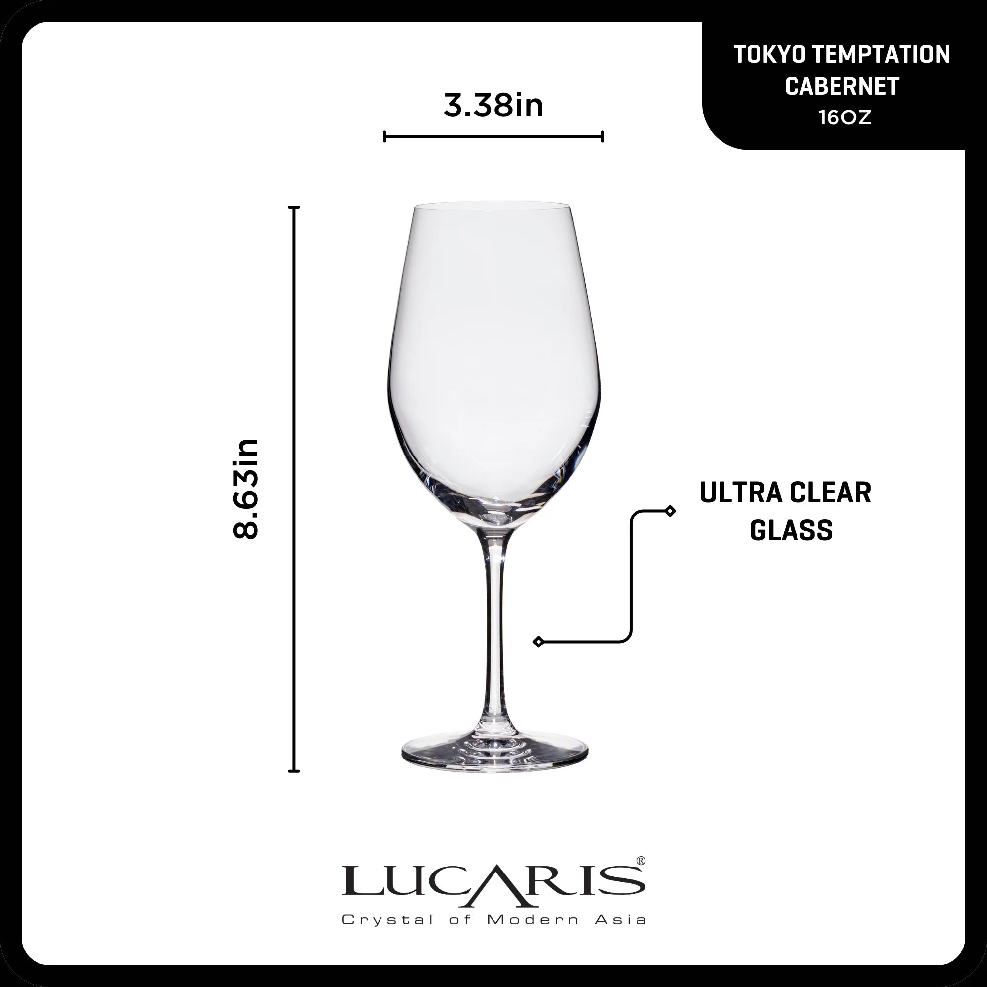 Lucaris Tokyo Temptation Cabernet Glasses (4-Pieces), 16-ounce, Dishwasher Safe, Lead-free Crystalline image 4