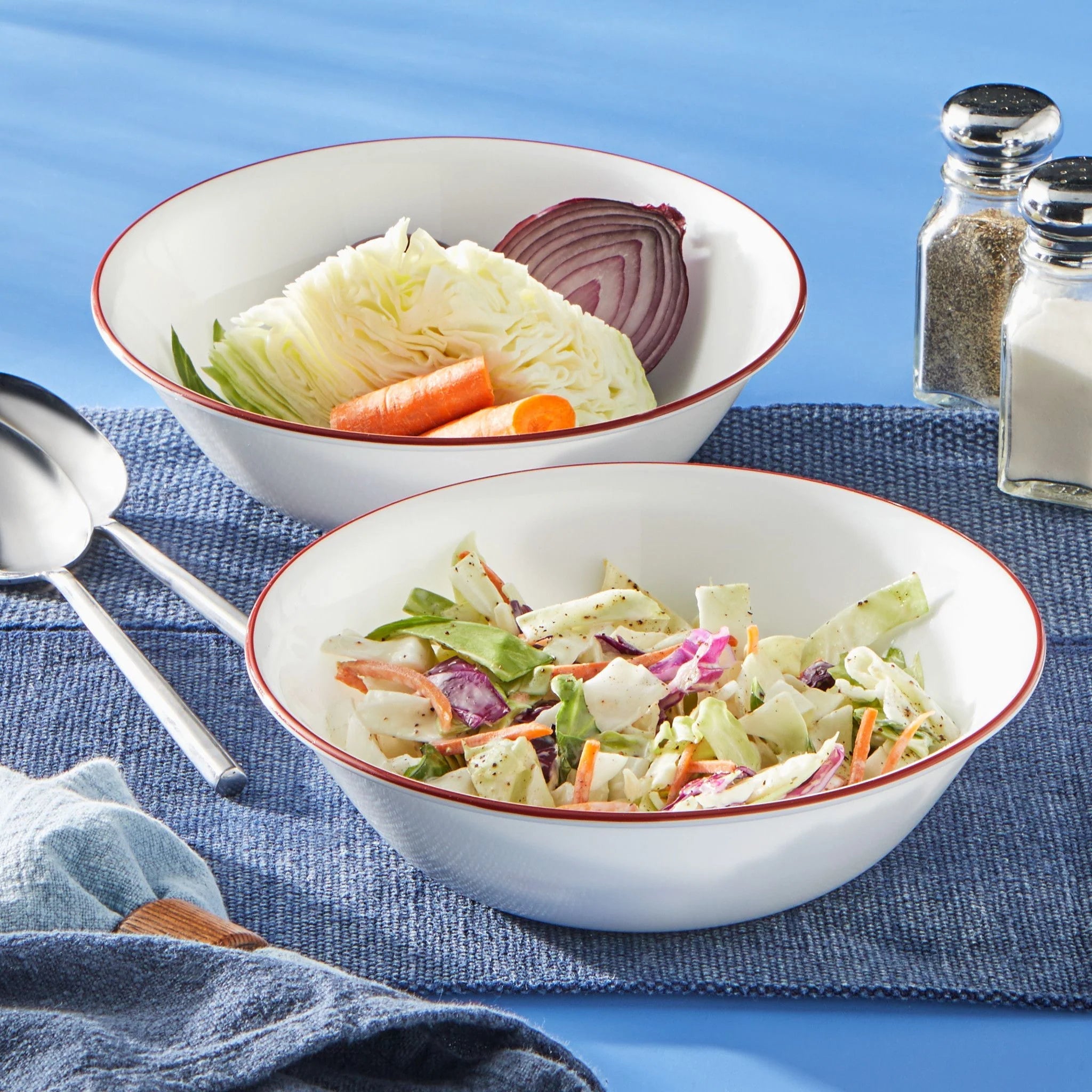 Corelle® Radiant Red Banded 1-quart Serving Bowls, 2-pack image 1