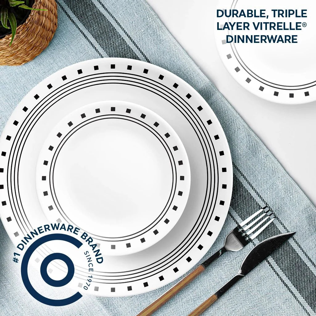 Corelle® City Block 18-piece Mugless Dinnerware Set, Service for 6 image 1