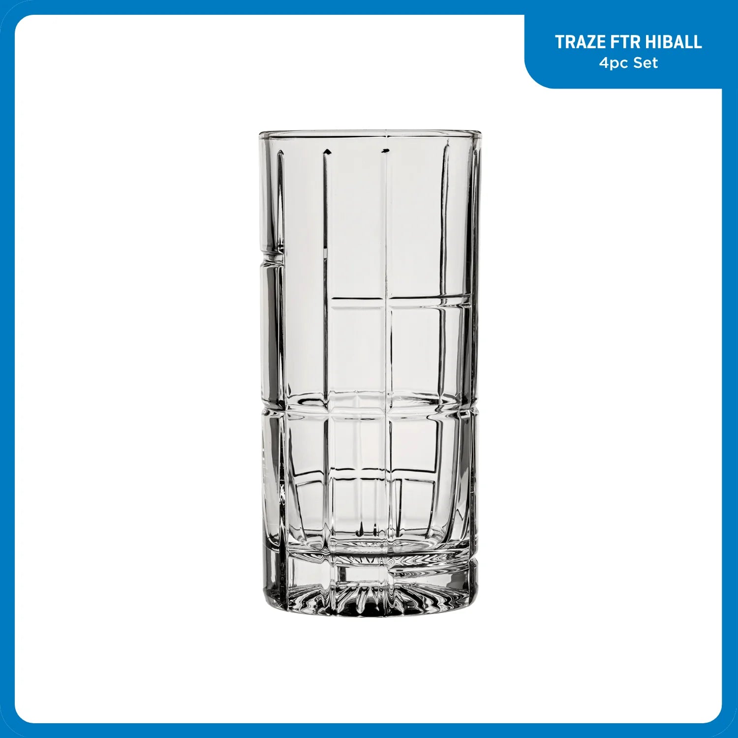 Ocean Glass Traze FTR Highball Glasses (4-Pieces), 12-ounce, Dishwasher Safe image 3