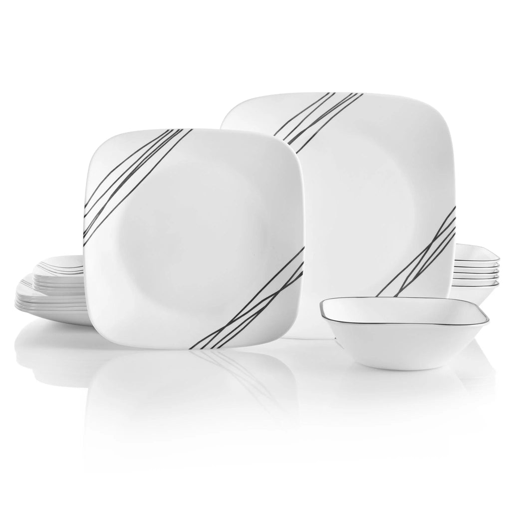 Corelle® Square Simple Sketch 18-piece Dinnerware Set, Service for 6 image 3