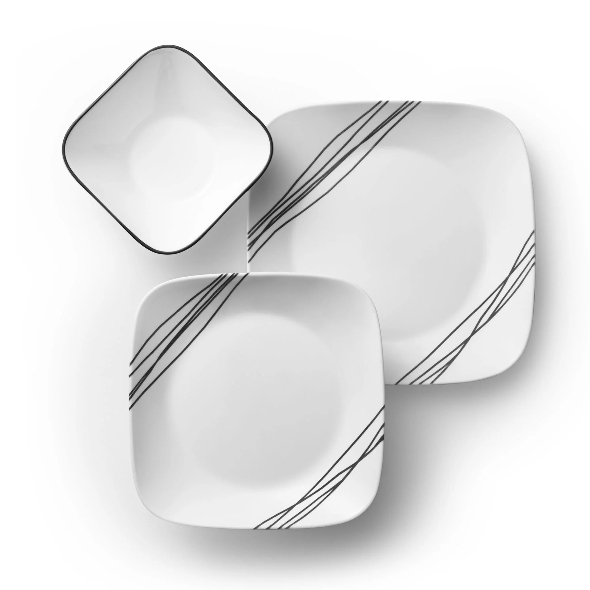 Corelle® Square Simple Sketch 18-piece Dinnerware Set, Service for 6 image 0