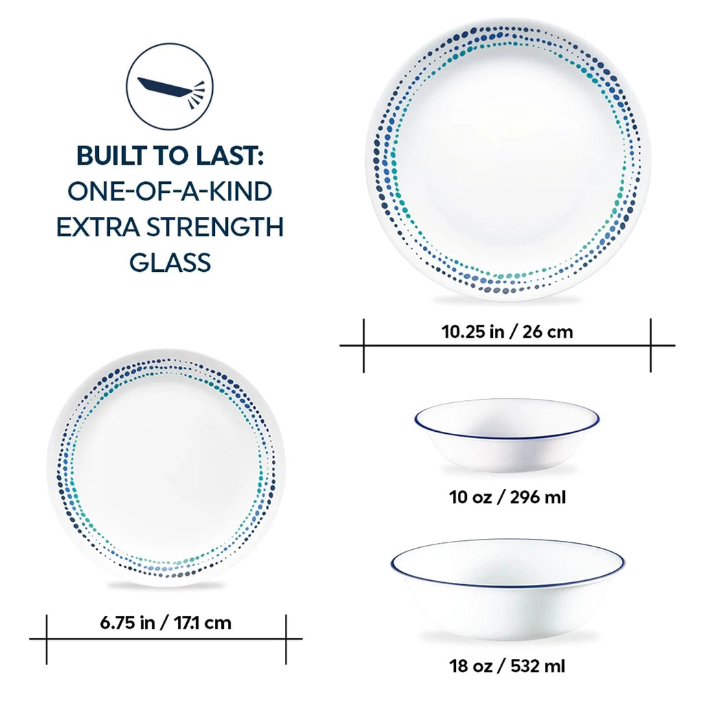 Corelle® Ocean Blues 16-piece Mugless Dinnerware Set, Service of 4 image 2