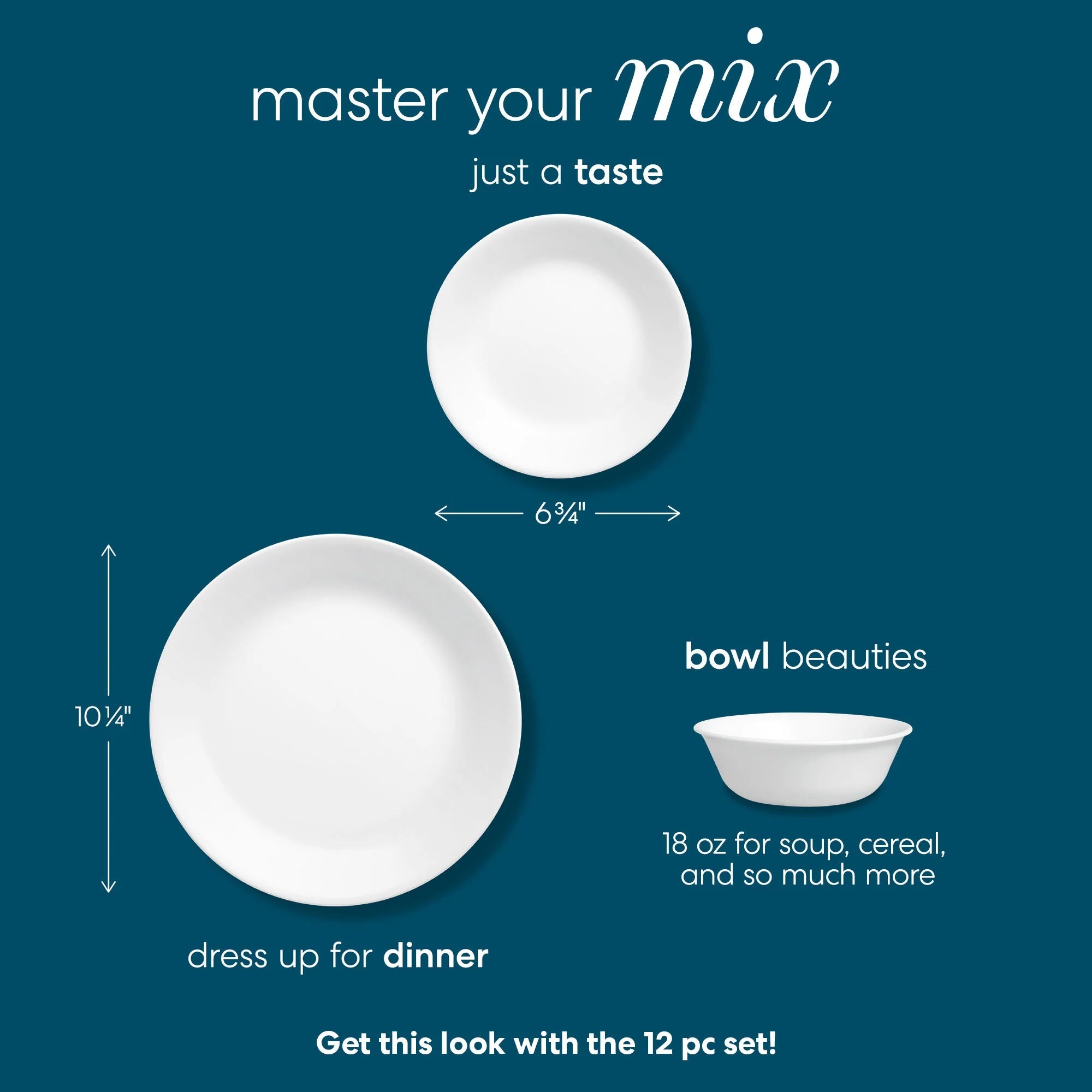 Corelle® Winter Frost White 12-piece Dinnerware Set, Service for 4 image 2