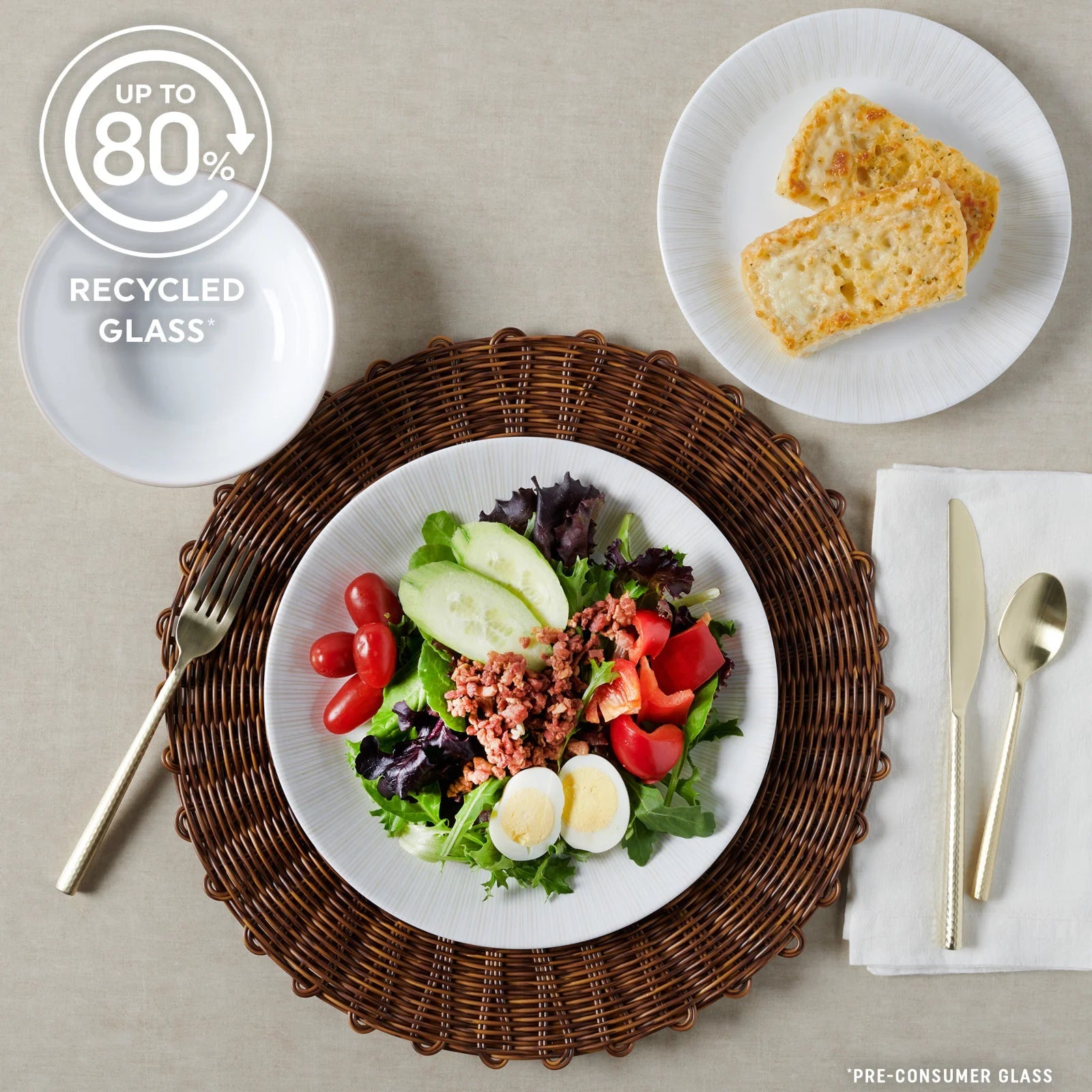 Corelle® Hushed Lines 12-piece Dinnerware Set, Service for 4 image 4
