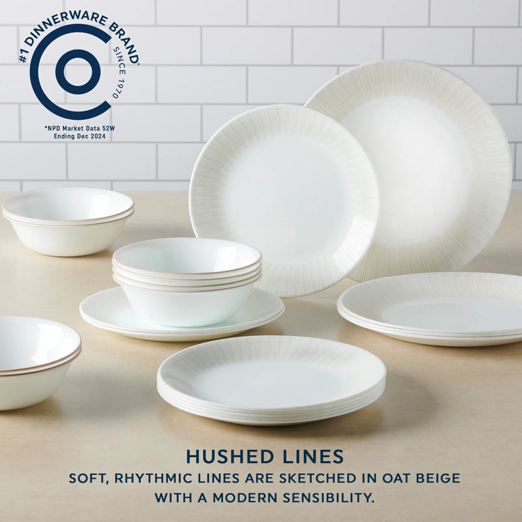 Corelle® Hushed Lines 12-piece Dinnerware Set, Service for 4 image 2