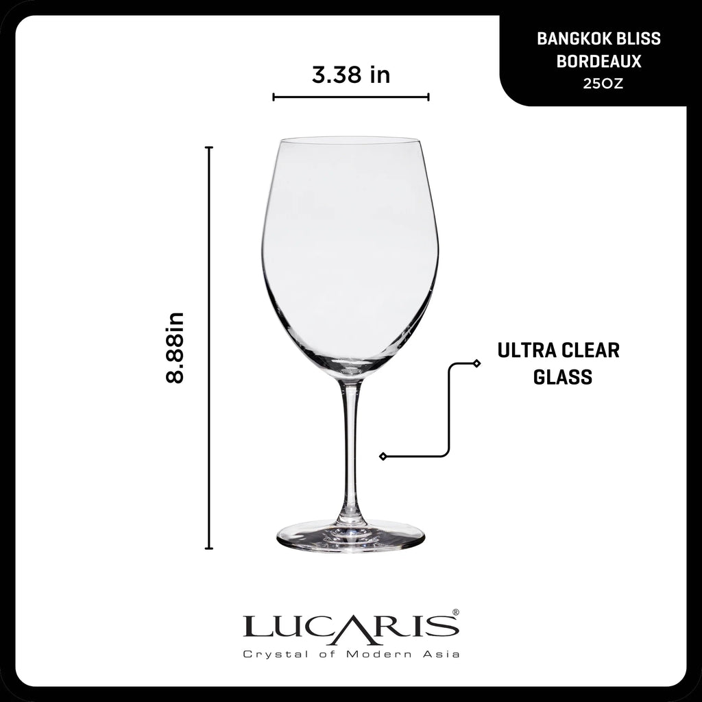 Lucaris Bangkok Bliss Bordeaux Glasses (4-Pieces), 25-ounce, Dishwasher Safe, Lead-free Crystalline image 1
