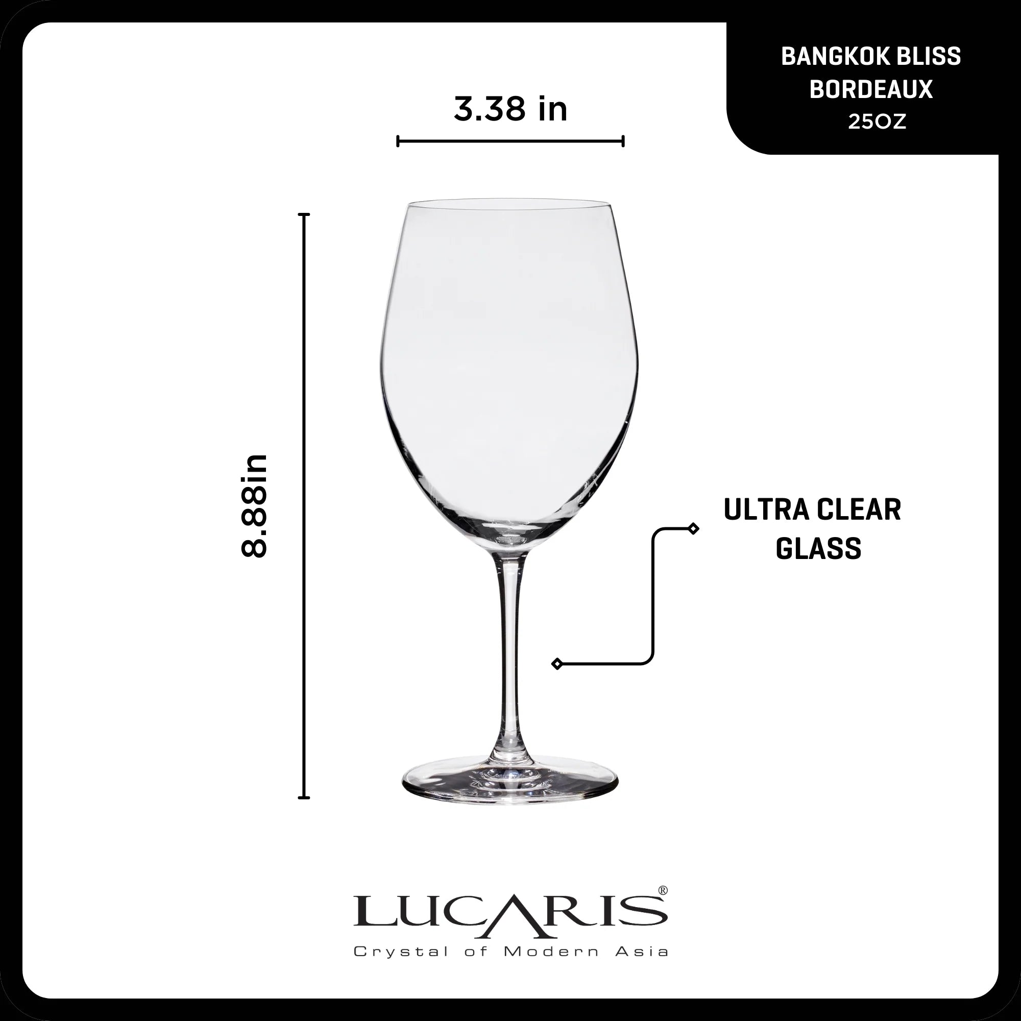 Lucaris Bangkok Bliss Bordeaux Glasses (4-Pieces), 25-ounce, Dishwasher Safe, Lead-free Crystalline image 1