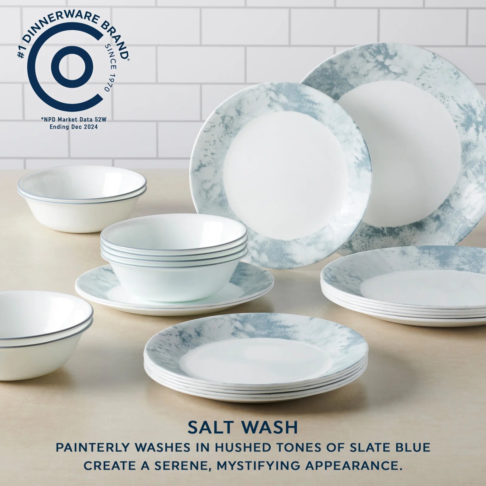 Corelle® Salt Wash 12-piece Dinnerware Set, Service for 4 image 2