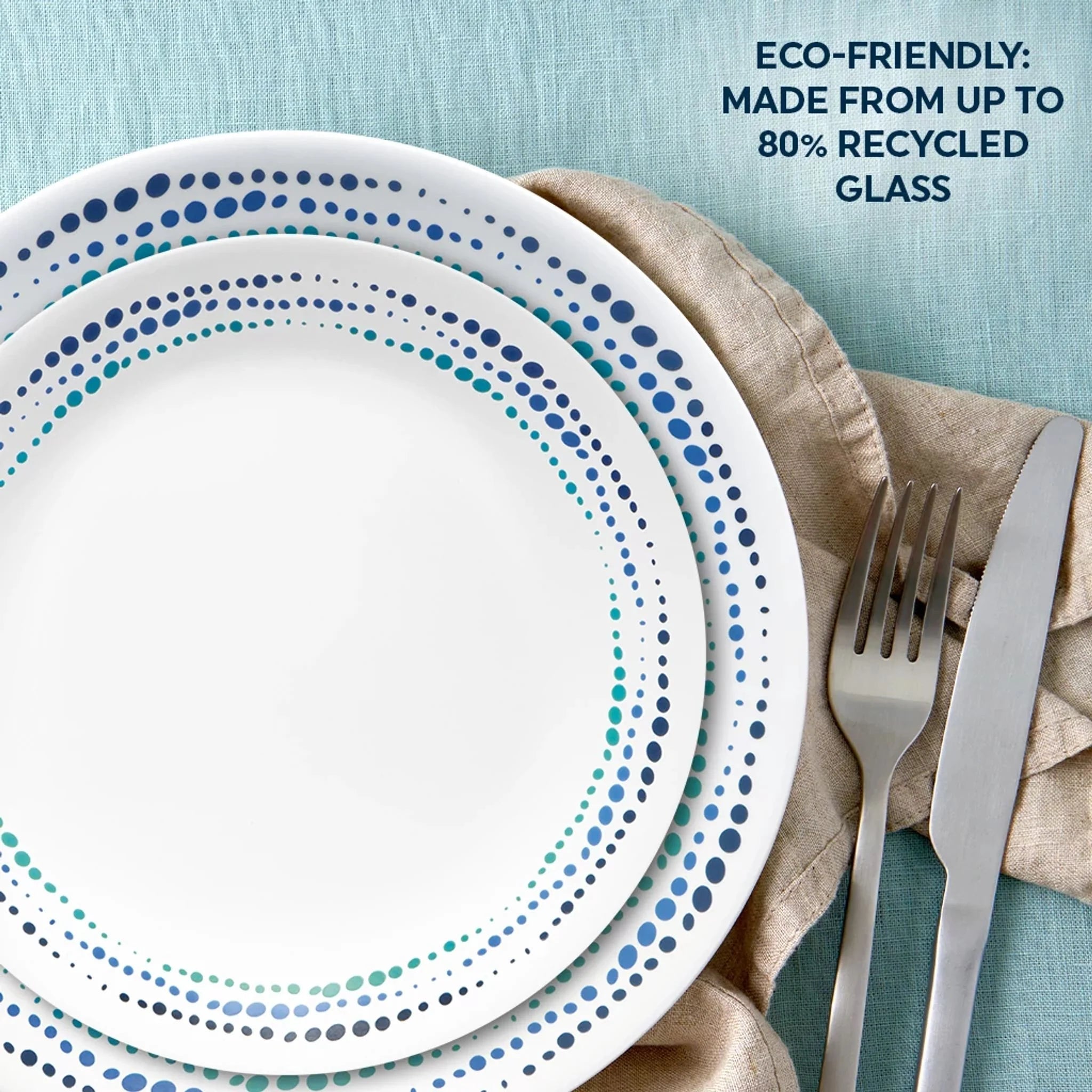 Corelle® Ocean Blues 16-piece Mugless Dinnerware Set, Service of 4 image 5