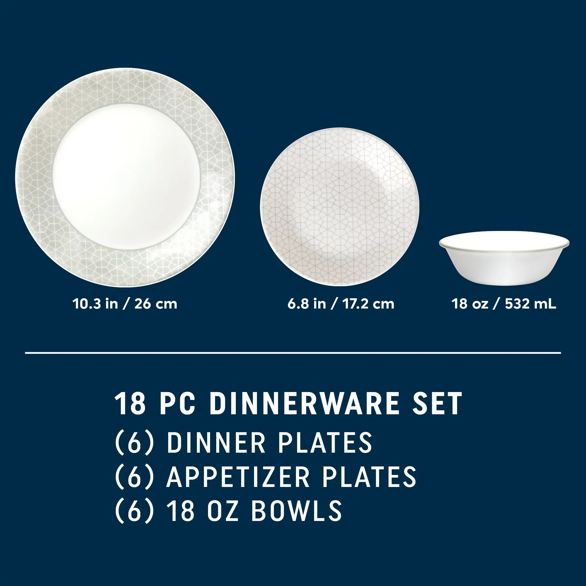 Corelle® Knox 18-piece Dinnerware Set, Service for 6 image 2