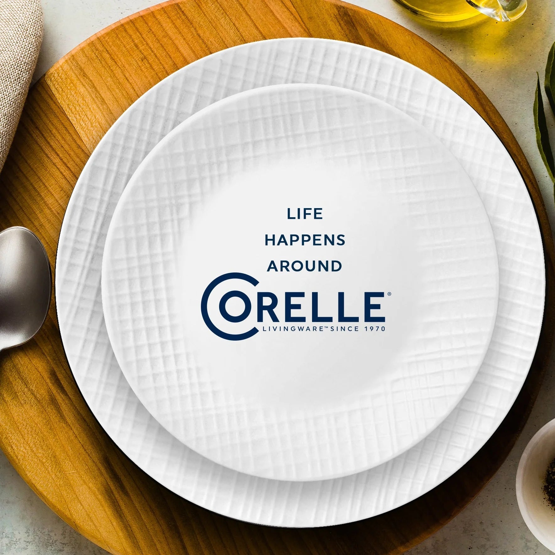 Corelle® Linen Weave 18-piece Dinnerware Set, Service for 6 image 1