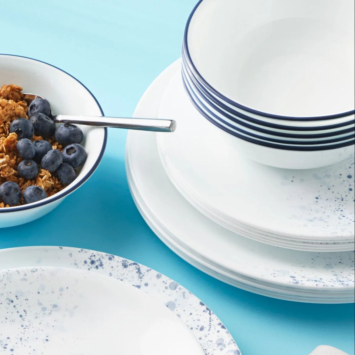 Corelle® Indigo Speckle 18-piece Dinnerware Set, Service for 6 image 1
