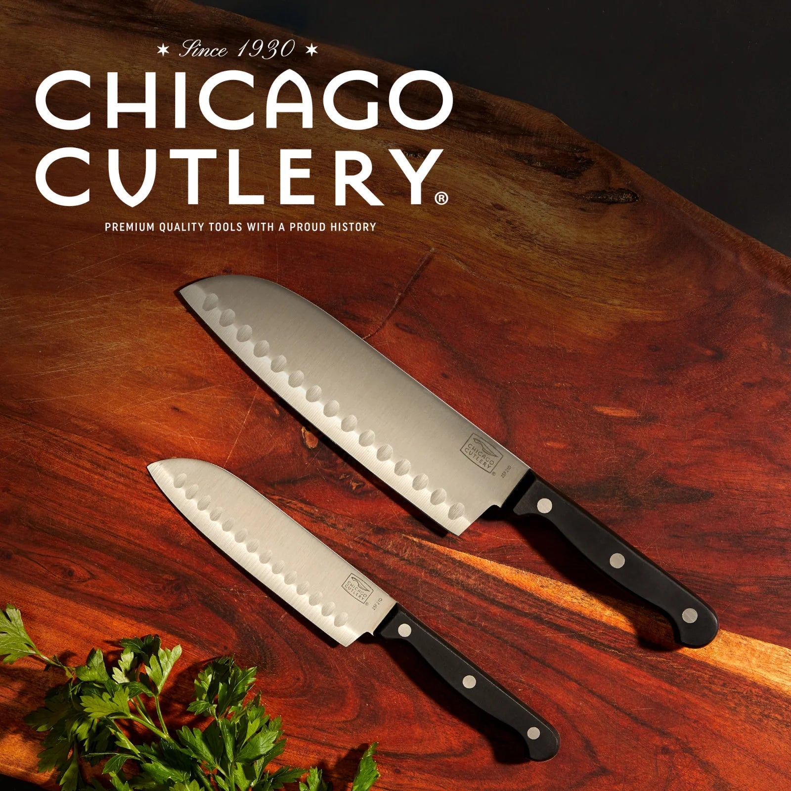 Chicago Cutlery® Essentials™ 2-piece Santoku / Partoku Knife Set image 1