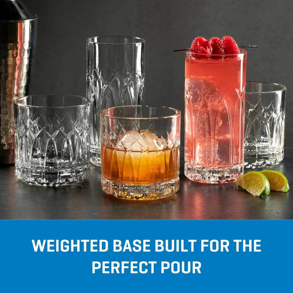 Ocean Glassware Traze PST Highball Glasses (4-Pieces), 12-ounce, Dishwasher Safe image 2