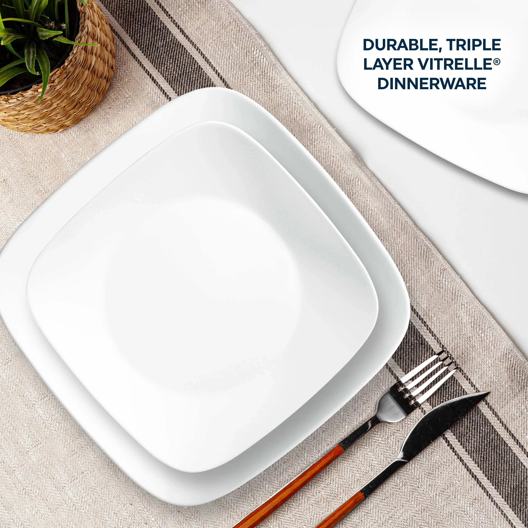 Corelle® Boutique Vivid White 8-piece Dinnerware Set, Service for 4 image 2