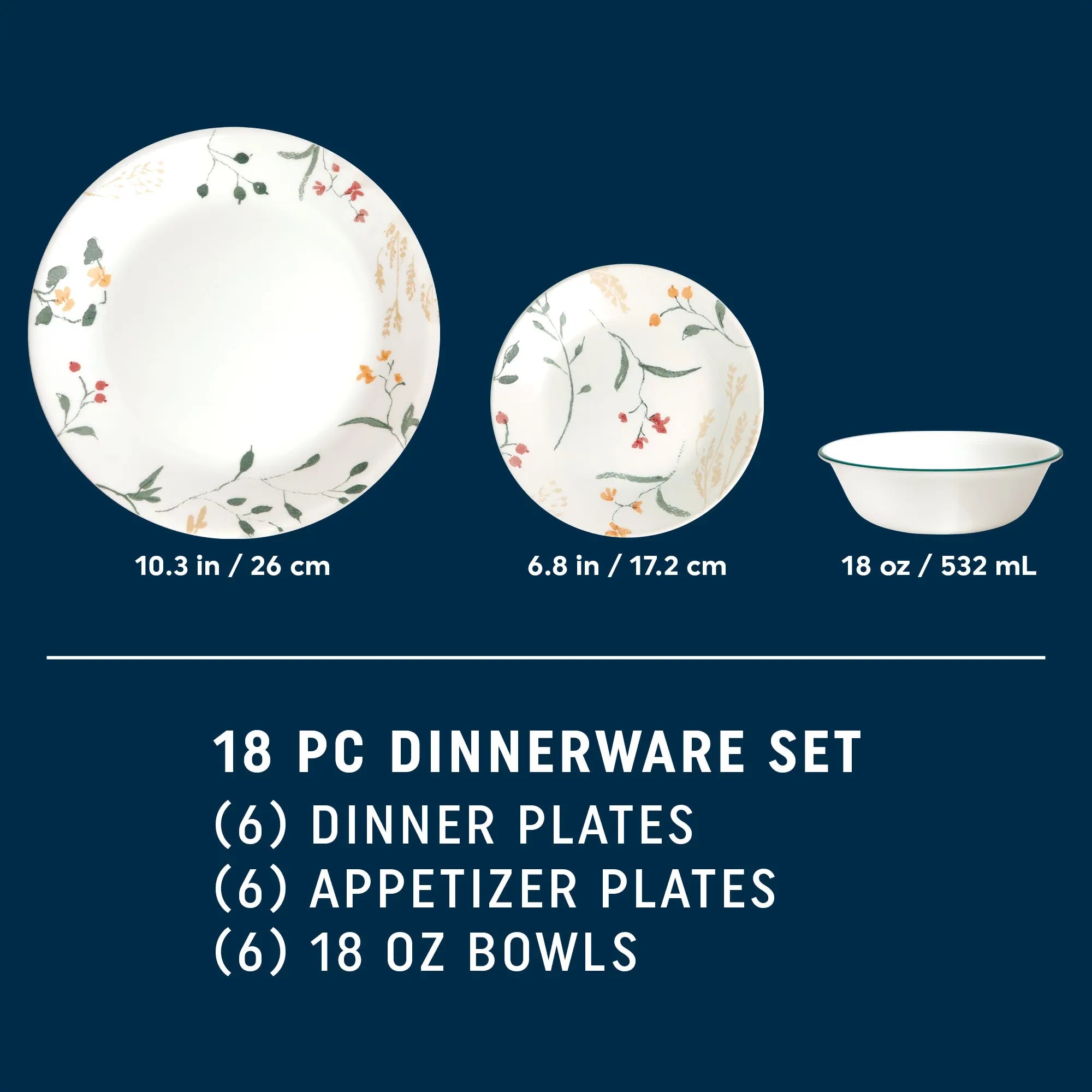 Corelle® Wildflower Scatter 18-piece Dinnerware Set, Service for 6 image 2